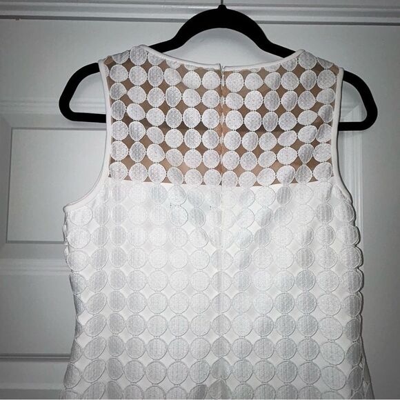 LAUREN Ralph Lauren Geometric Polka Dot Overlay Sleeveless Sheath Dress - Picture 9 of 11